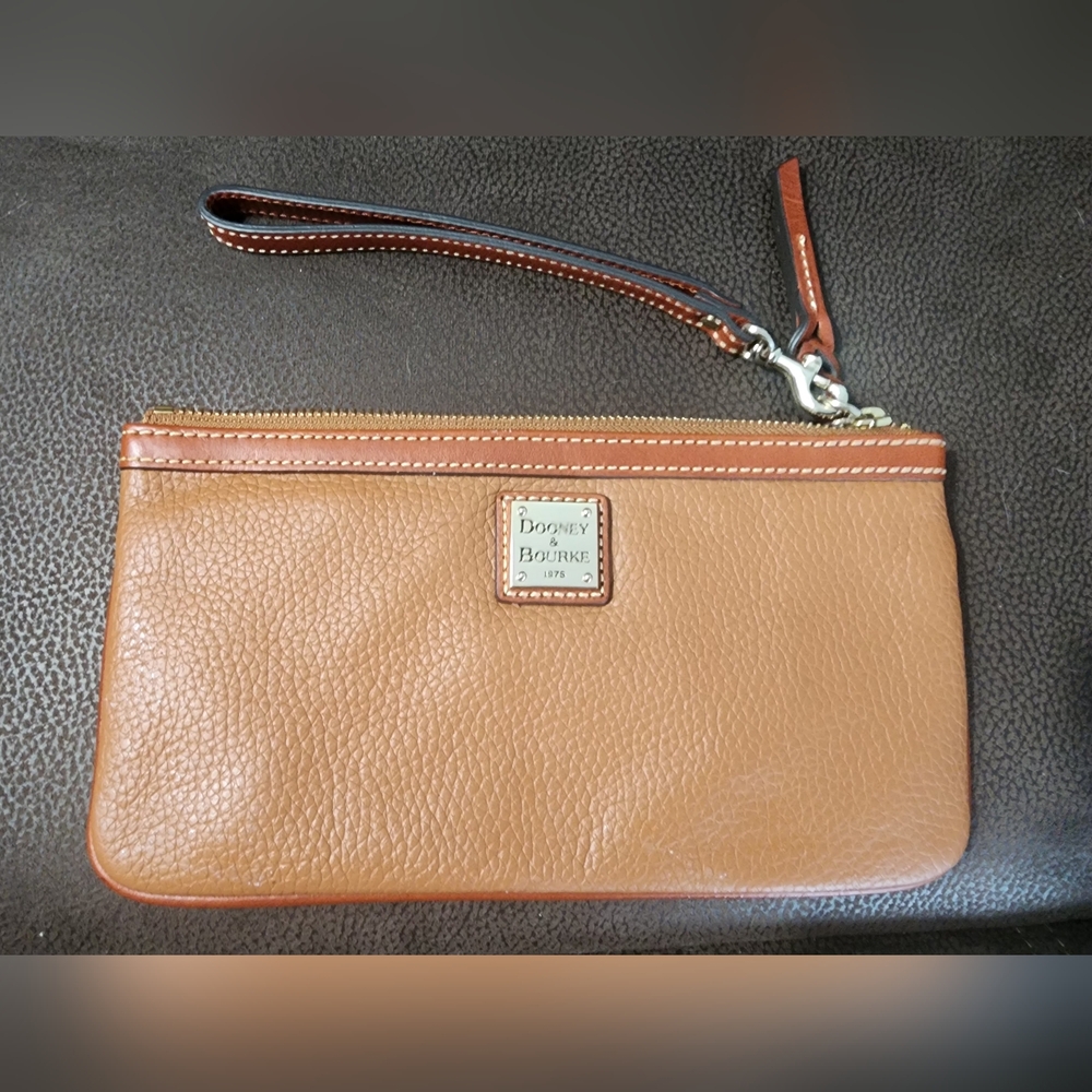 Dooney & Bourke Brown Leather Wristlet. NEW